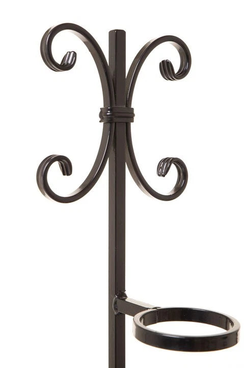 Decorative Wrought Iron Grave Flower Holder – Scroll Design