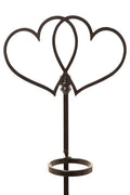 Decorative Wrought Iron Grave Flower Holder – Double Heart Design