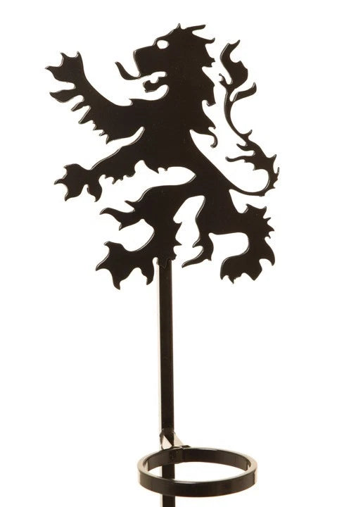 Decorative Wrought Iron Grave Flower Holder – Lion Rampant Design