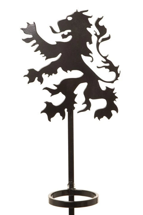 Decorative Wrought Iron Grave Flower Holder – Lion Rampant Design