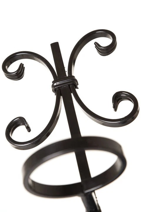 Decorative Wrought Iron Grave Flower Holder – Scroll Design